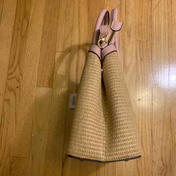 Kim Rogers Womens Wicker Straw Satchel Shoulder Purse Crossbody Bag Brown Boho - Picture 13 of 16